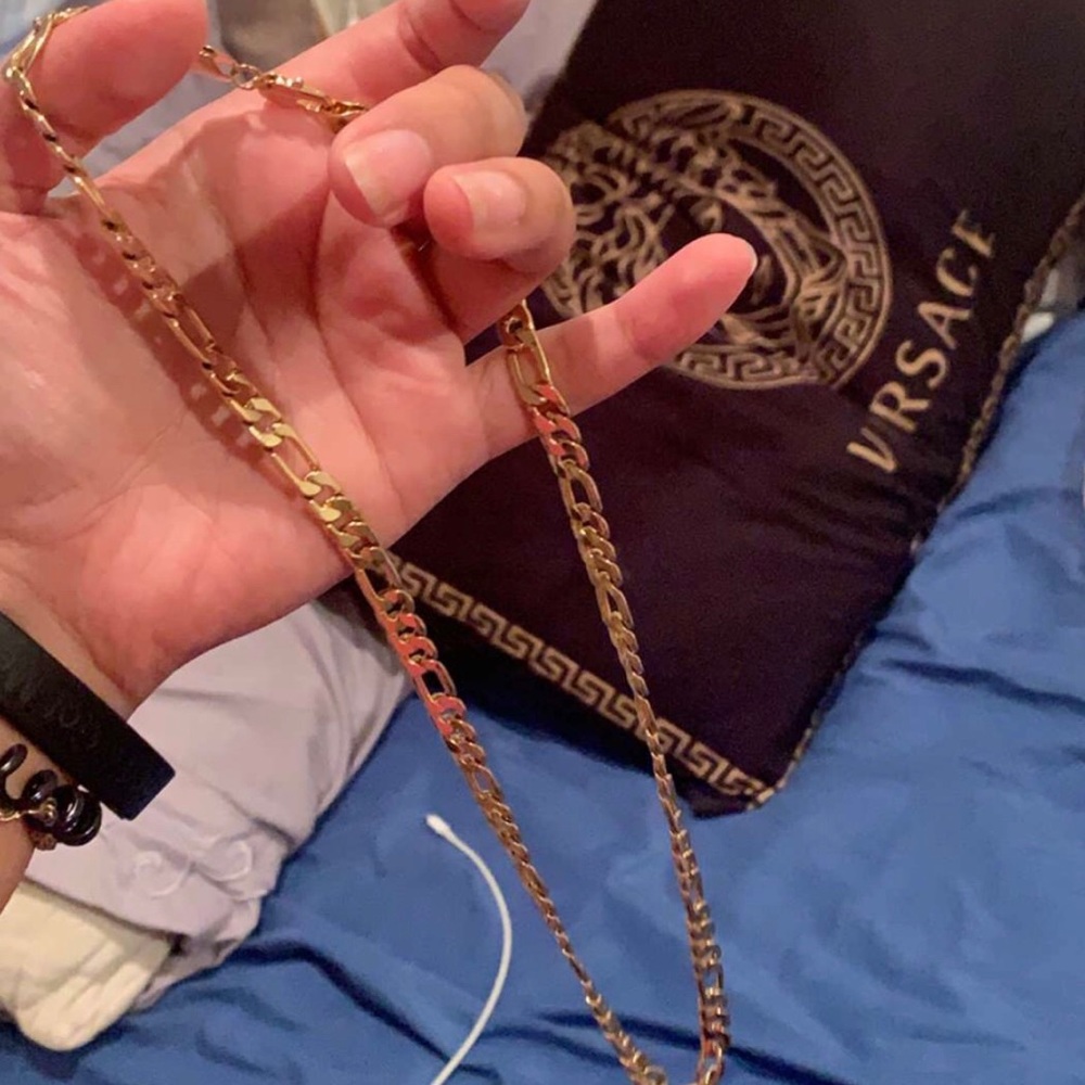 14K gold plated figaro chain